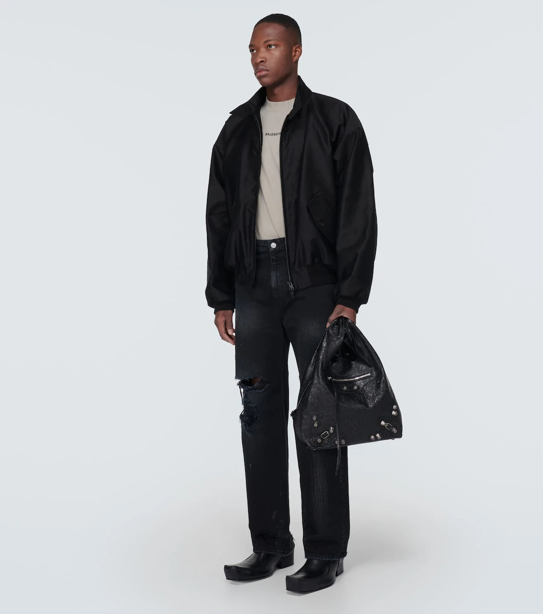 Balenciaga - حقيبة يد لو كاجول من الجلد