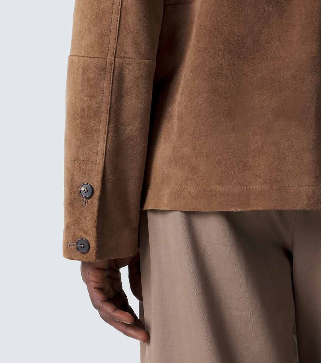 The Row - Ulrich paneled suede jacket