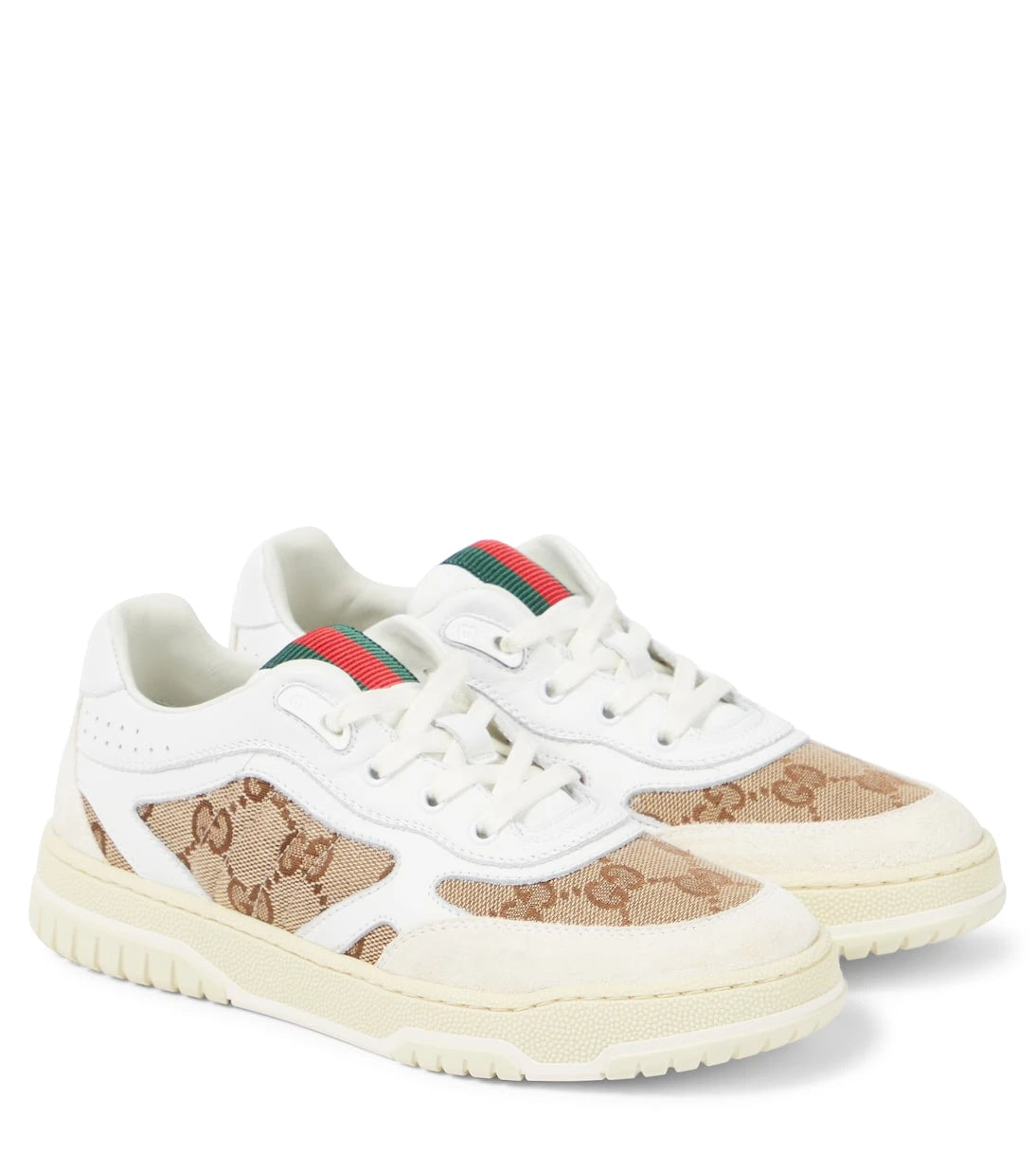 Gucci Kids - GG canvas leather-trimmed sneakers