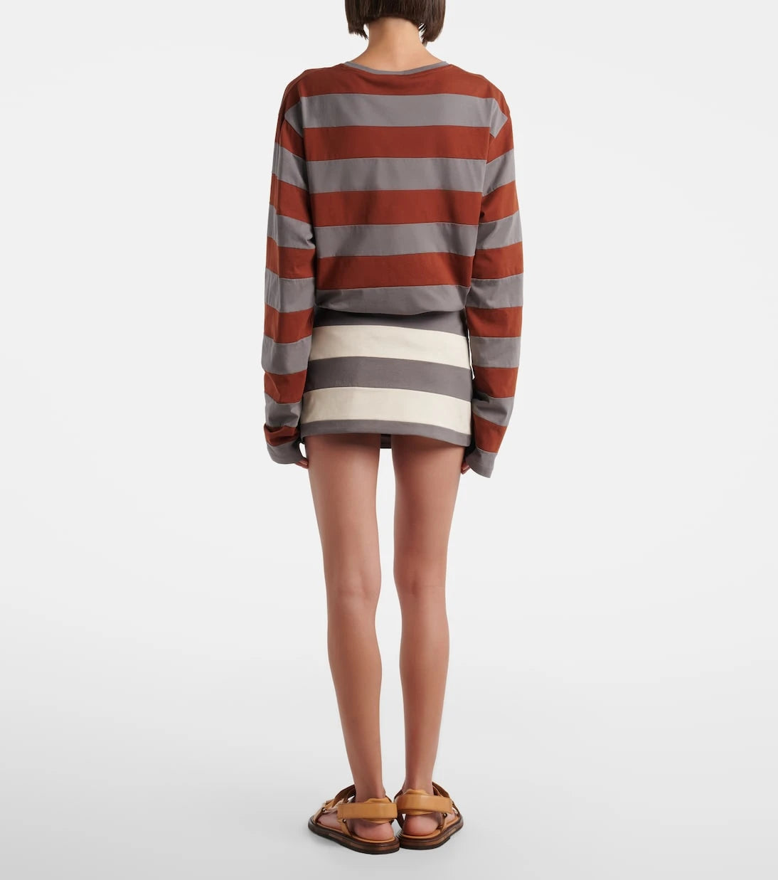 Miu Miu - Striped cotton jersey miniskirt