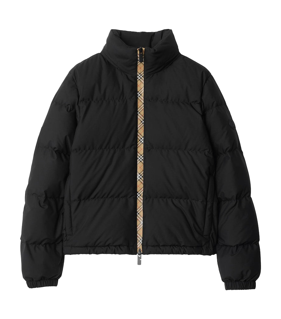 Burberry Black Checker-Tape Ambleside Puffer Jacket