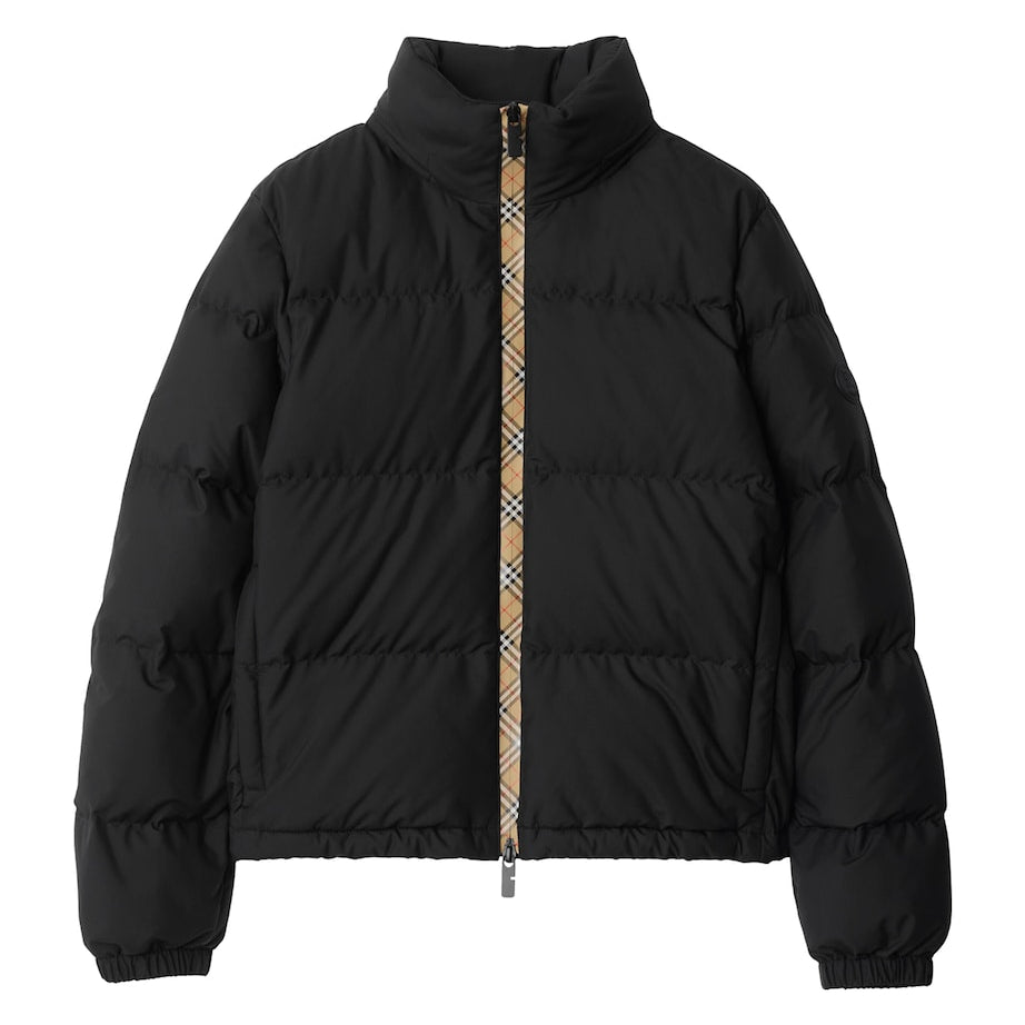 Burberry Black Checker-Tape Ambleside Puffer Jacket