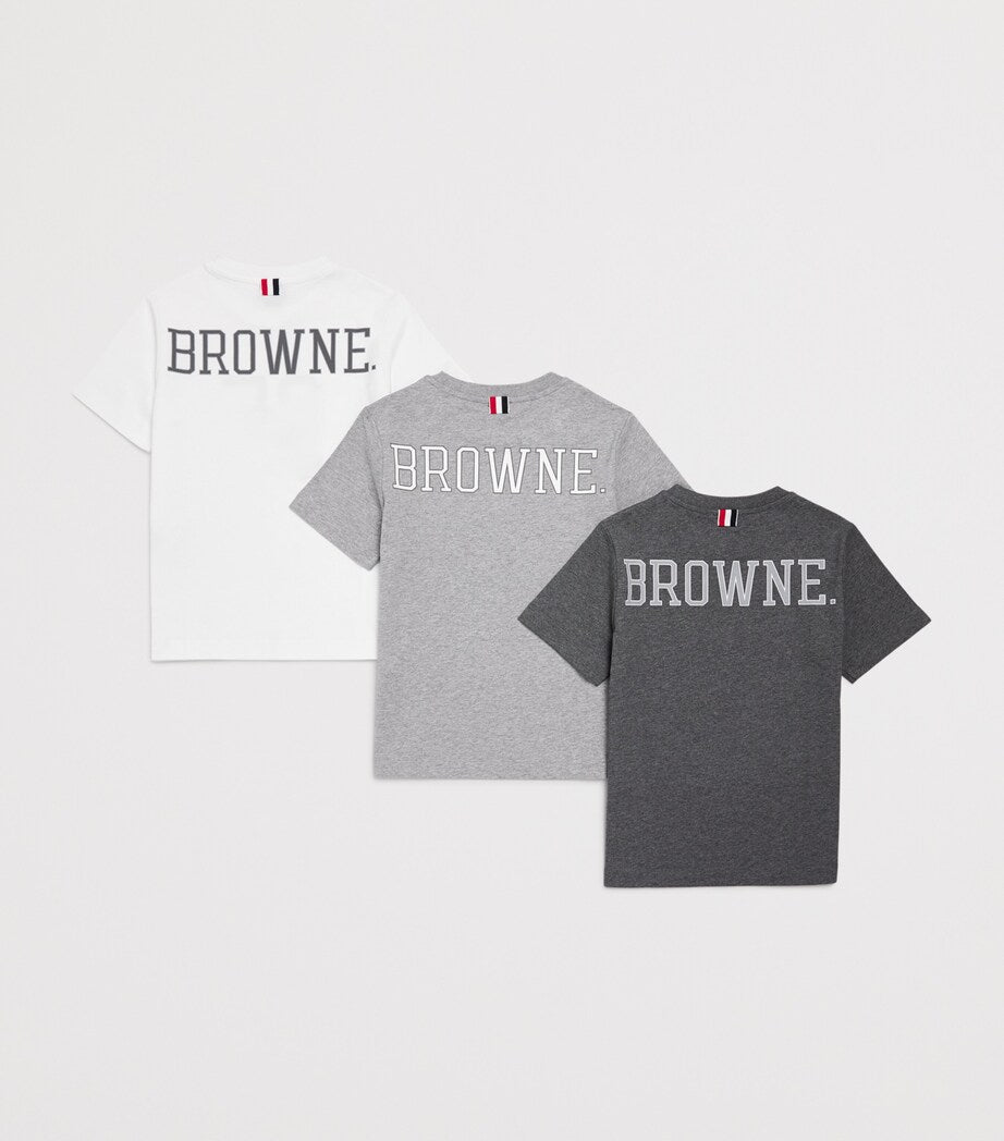 Thom Browne Kids Set of 3 Cotton Logo T-Shirts (2-12 Years)