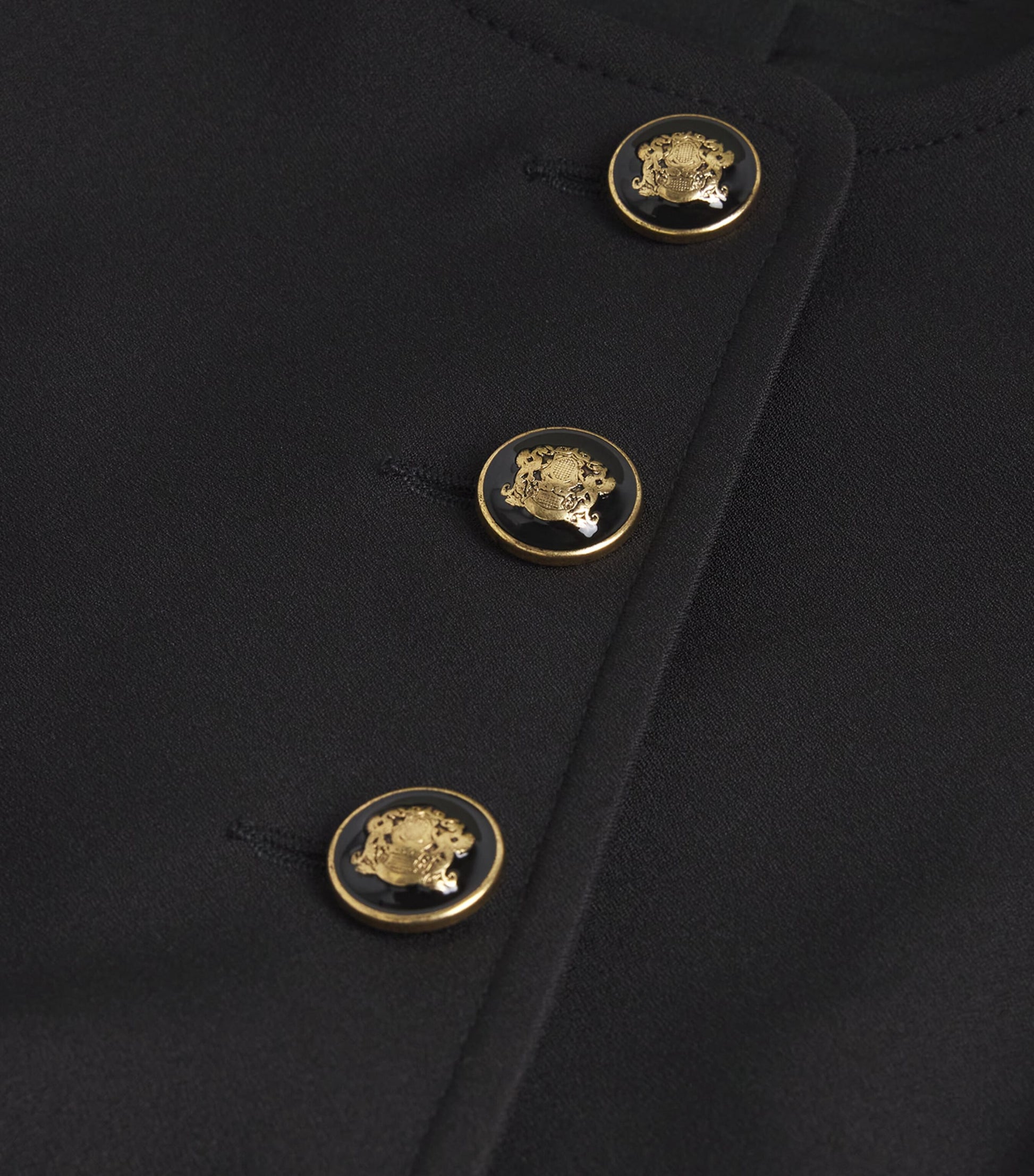 Sandro Paris Black Button-Up Crop Top