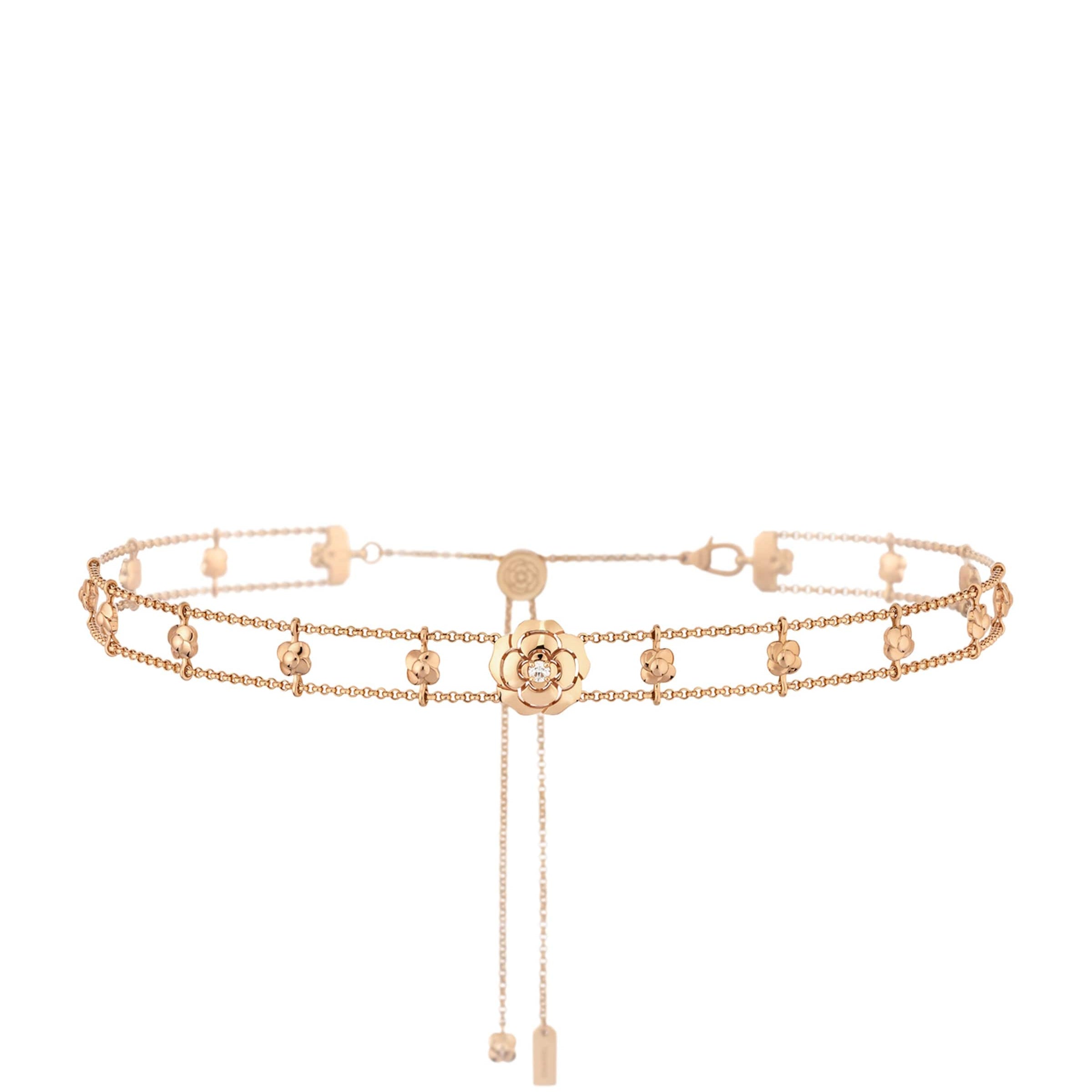 CHANEL Rose Gold and Diamond Extrait de Camélia Supple Choker
