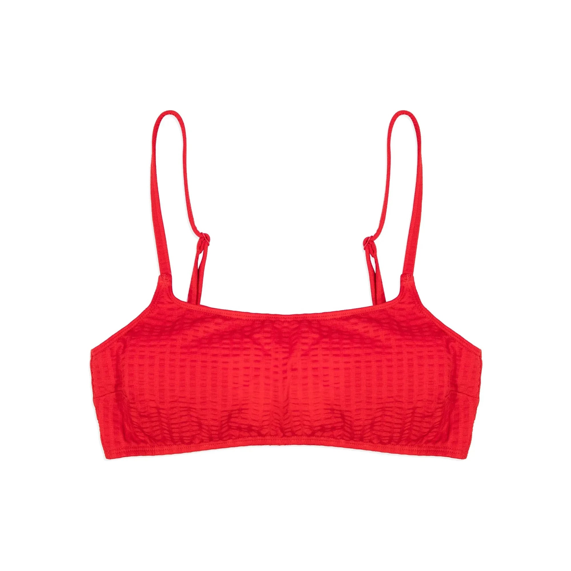 Miska Paris - Bralette Gaufré Swimsuit Top | Red