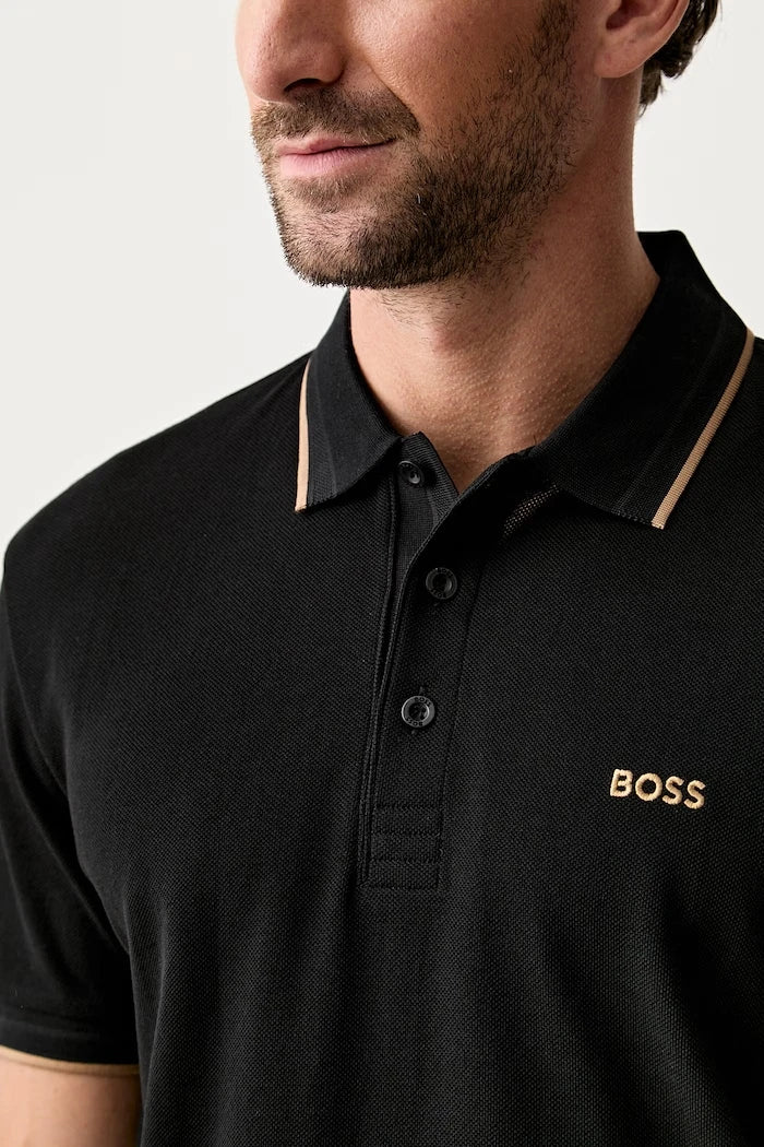 BOSS Green Pamuklu Yakalı Erkek Tişört Paddy