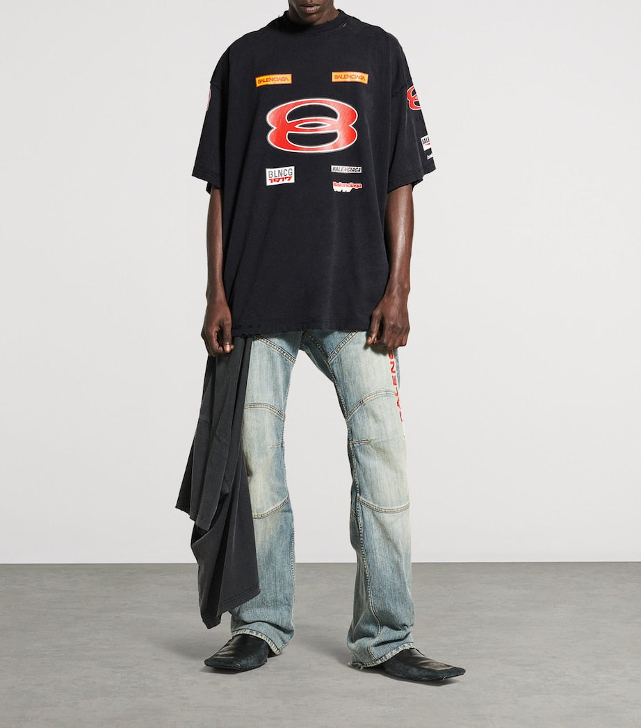 Balenciaga Oversized Distressed Logo T-Shirt
