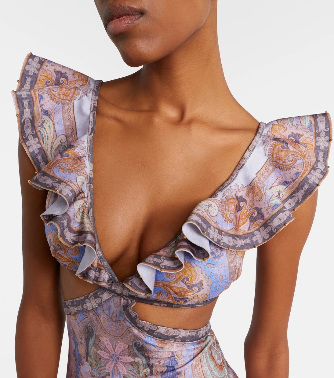 Zimmermann - Como cutout printed swimsuit