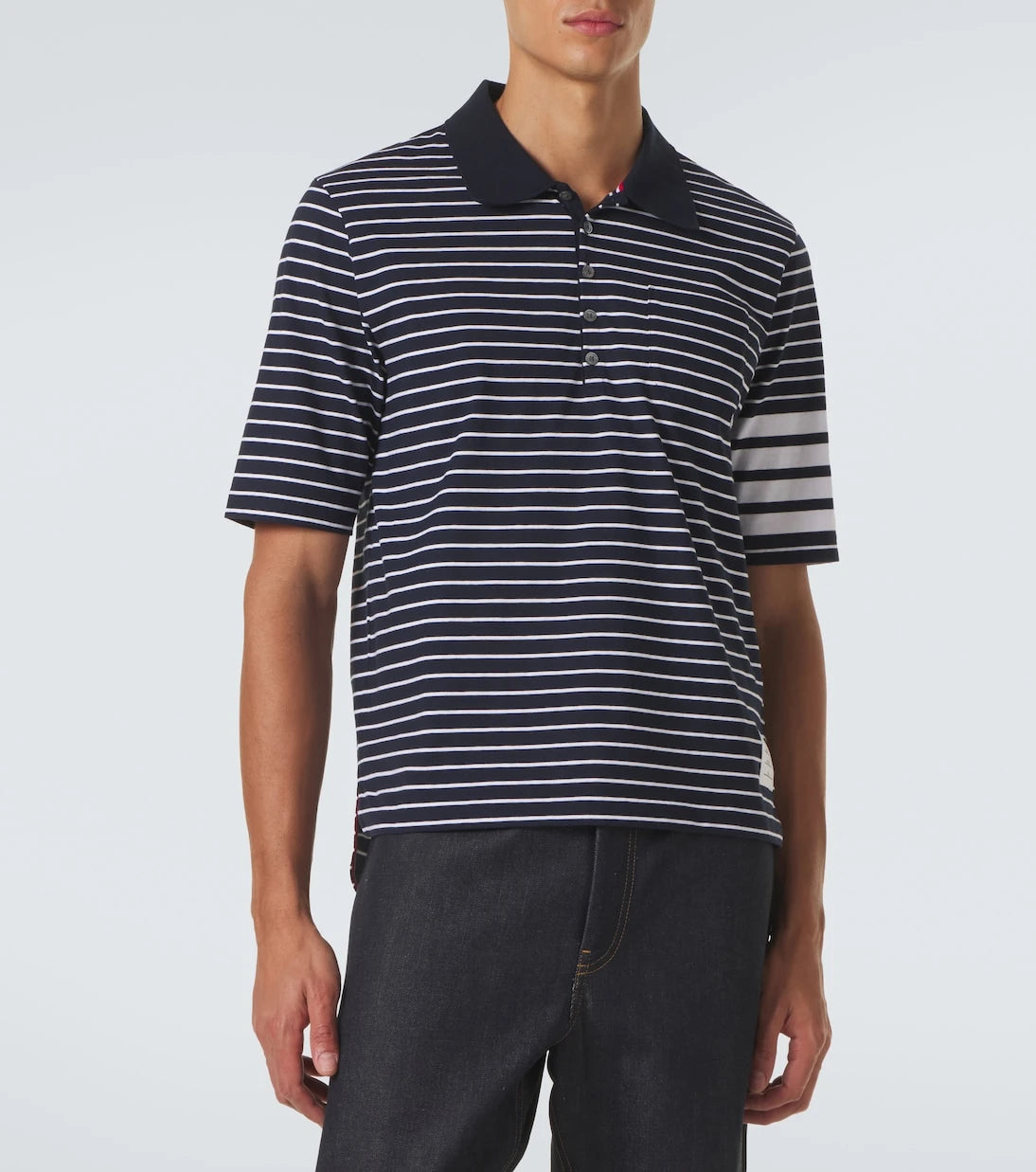 Thom Browne - 4-Bar striped cotton polo shirt