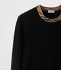 Burberry Black Wool Check-Trim Sweater
