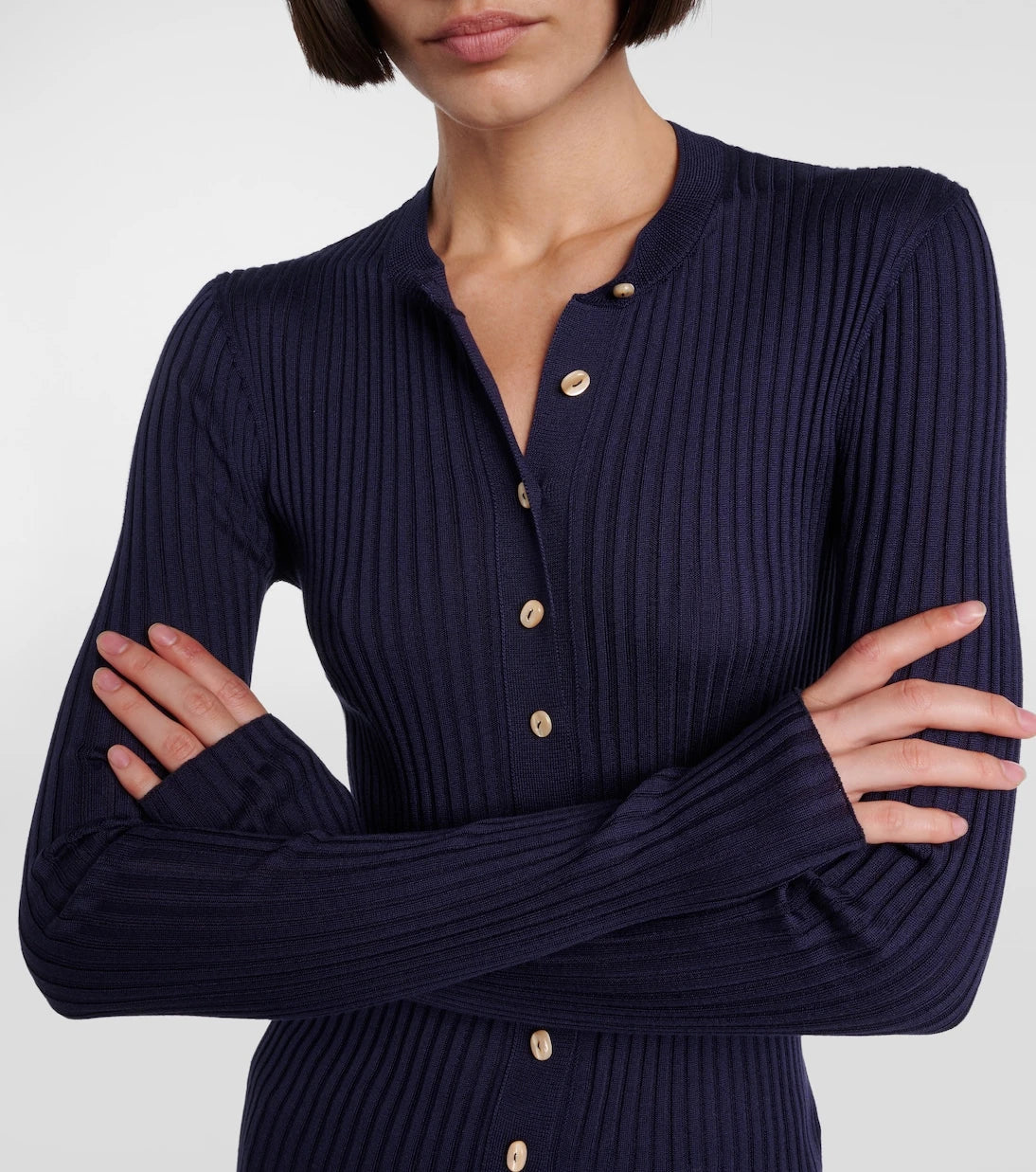 Jil Sander - Ribbed-knit silk cardigan