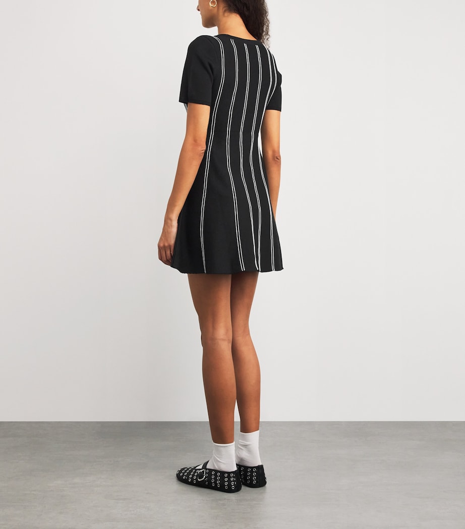 Claudie Pierlot Black Knitted Stripe Mini Dress
