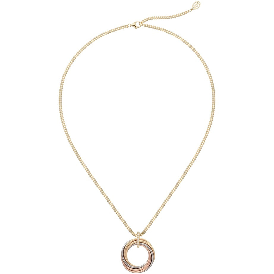 Mixed Gold and Diamond Trinity Necklace