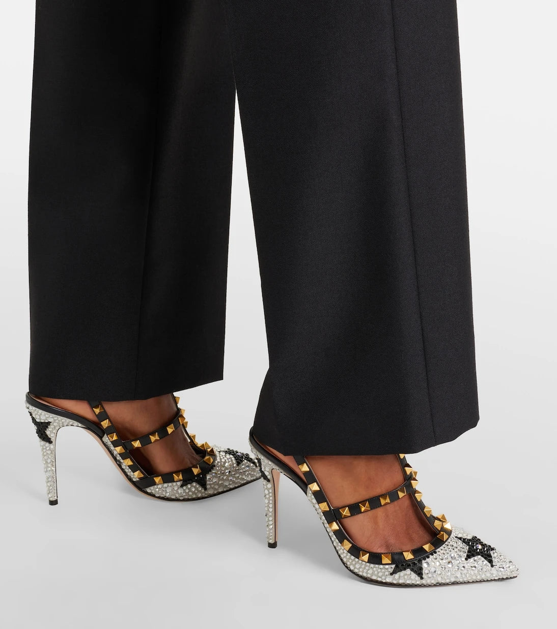 Valentino Garavani - Rockstud 100 embellished leather pumps