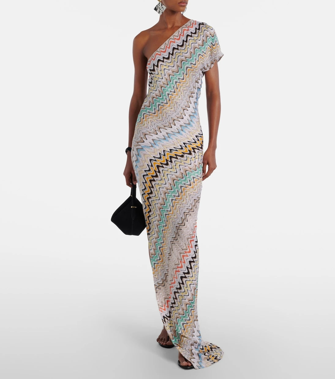 Missoni - Wave one-shoulder maxi dress