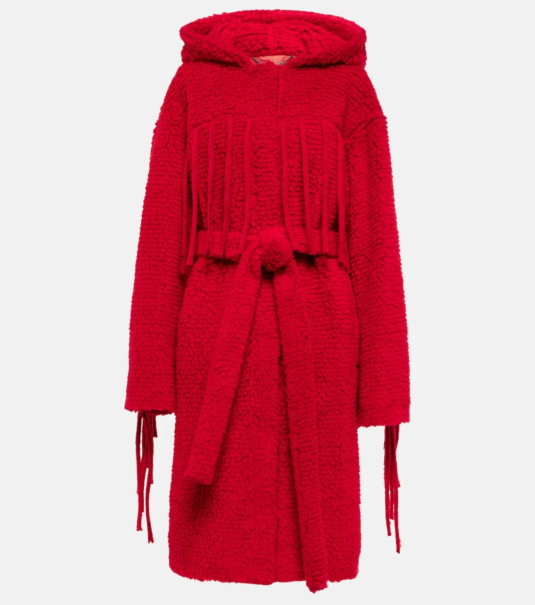 Stella McCartney - Fringed hooded teddy coat