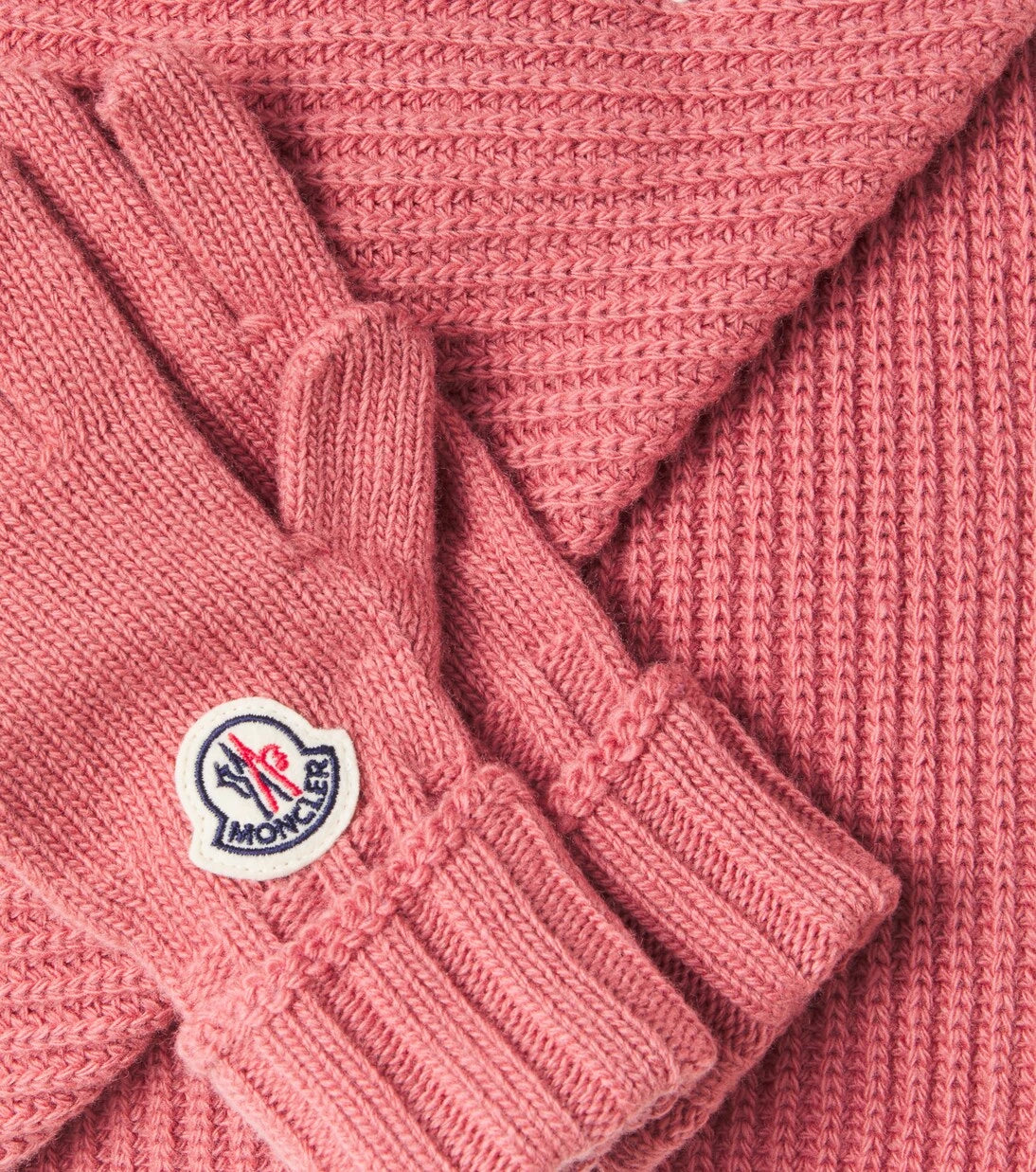 Moncler Enfant - Logo wool scarf and gloves set