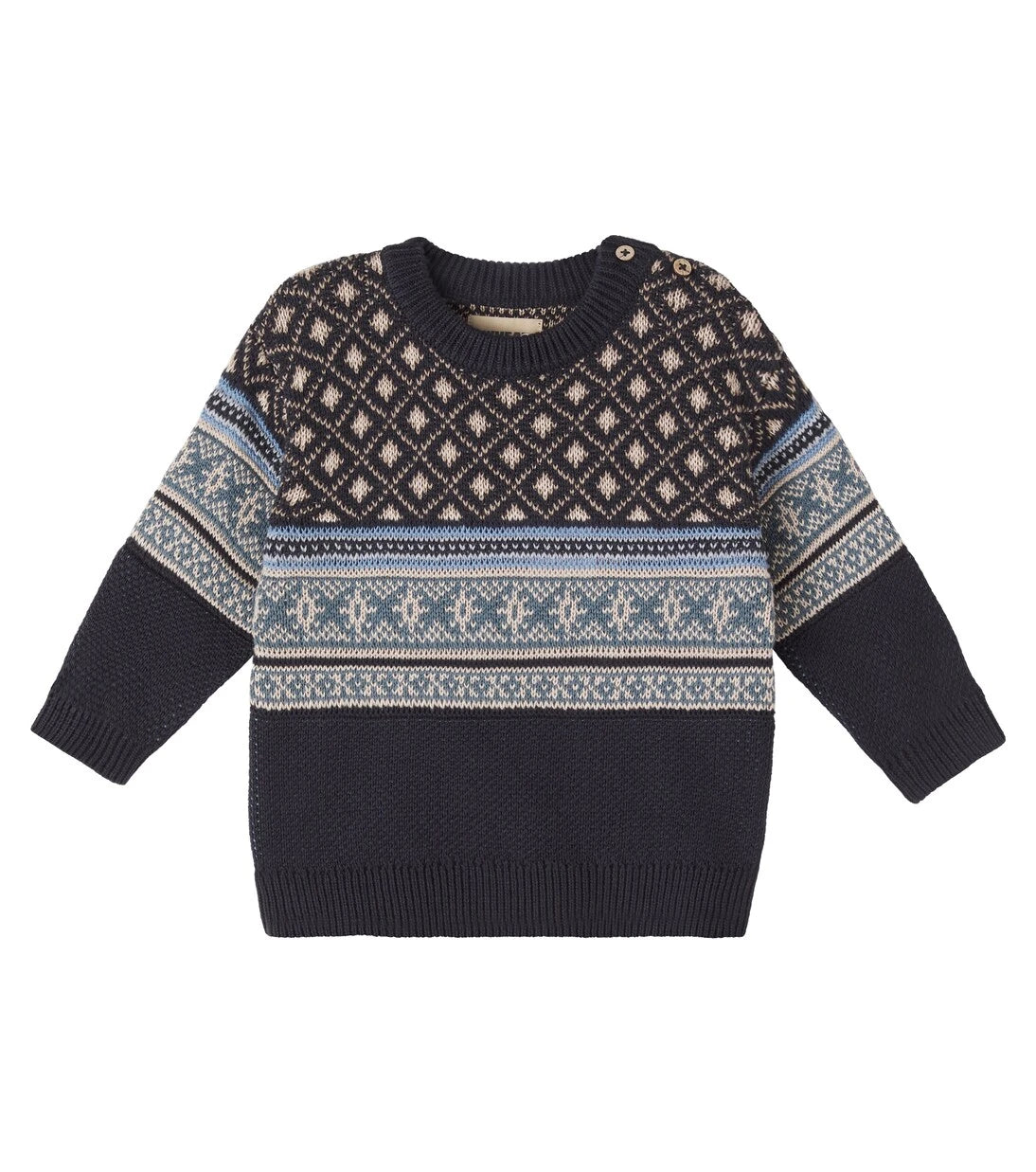 Wheat - Baby Julius jacquard cotton sweater