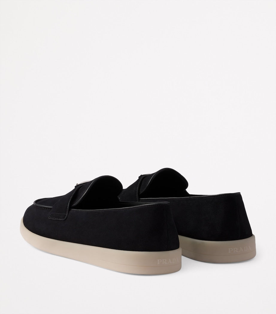 Suede Logo Loafers