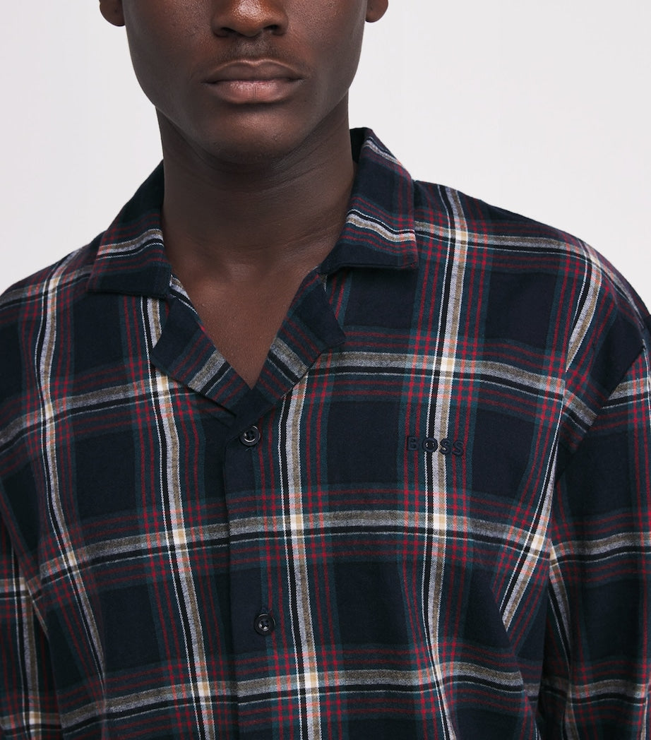 Cotton-Blend Check Pyjama Set