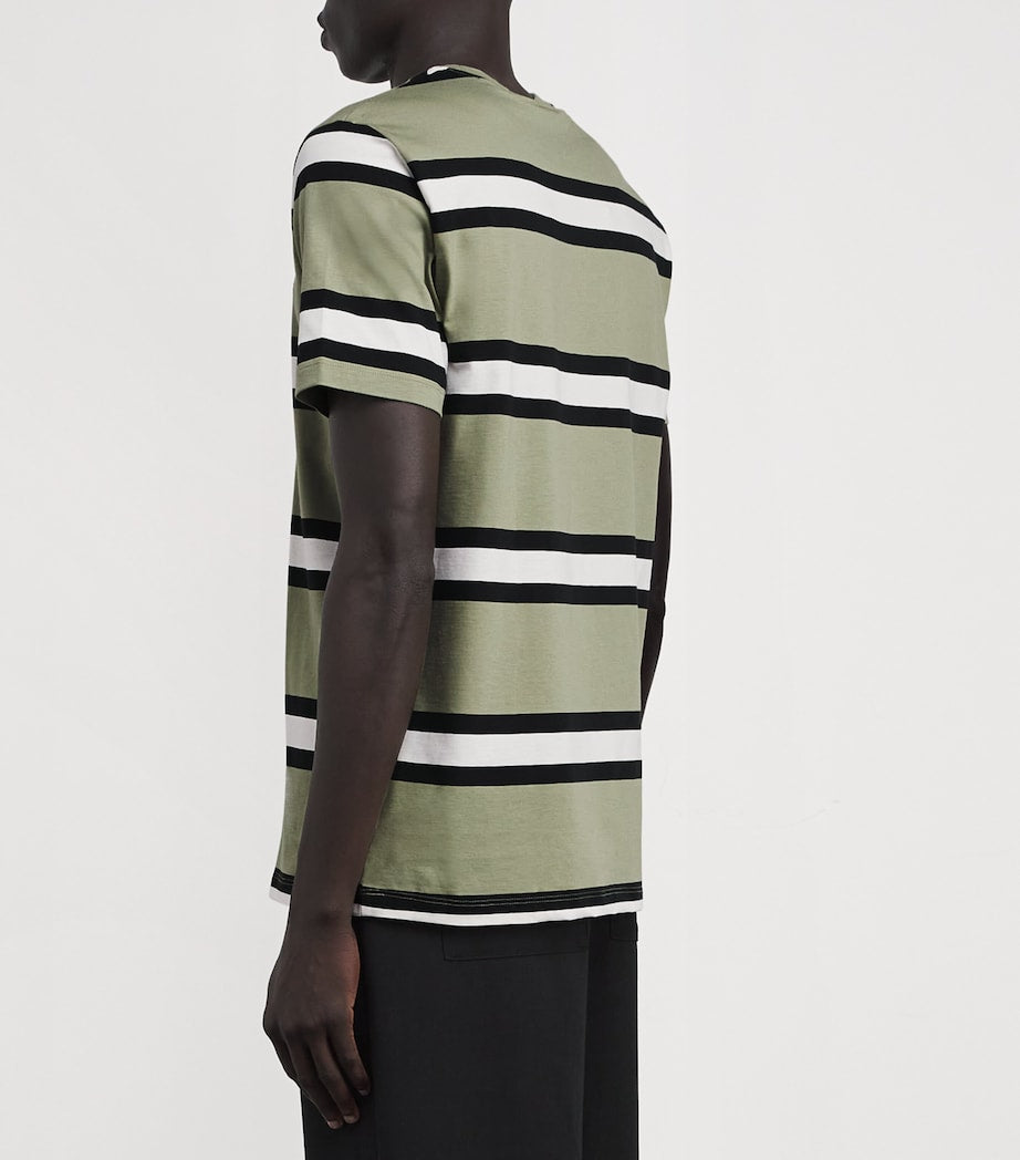 Fred Perry Cotton Stripe Laurel Wreath T-Shirt