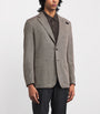 Brioni Grey Silk-Wool Single-Breasted Blazer