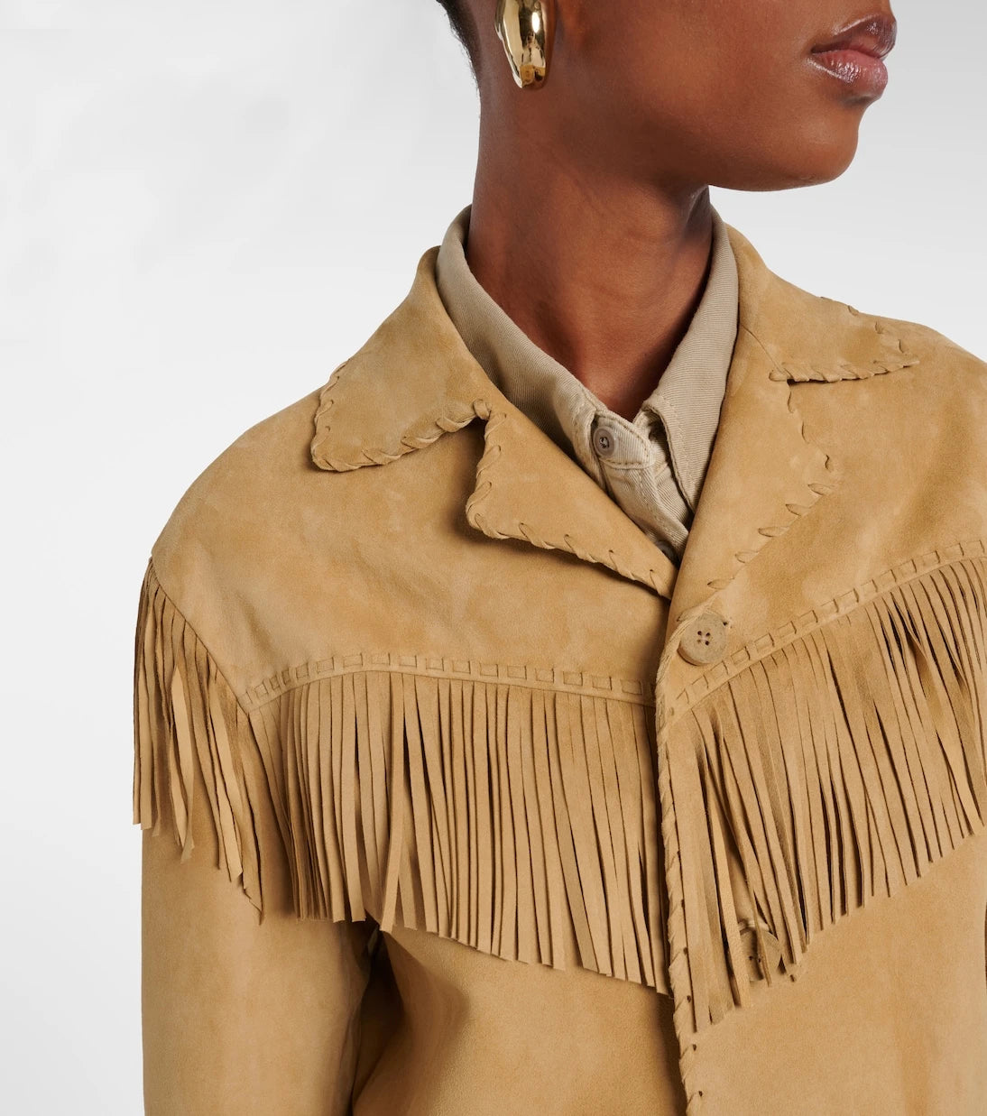 Ralph Lauren Collection - جاكيت رايلاند شمواه مزين بالأهداب