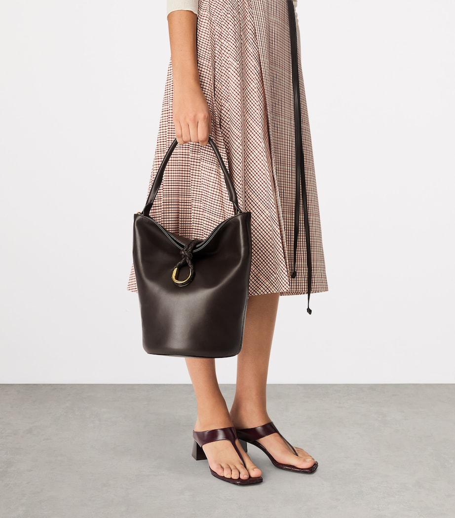 Bottega Veneta Brown Leather Liberta Bucket Bag