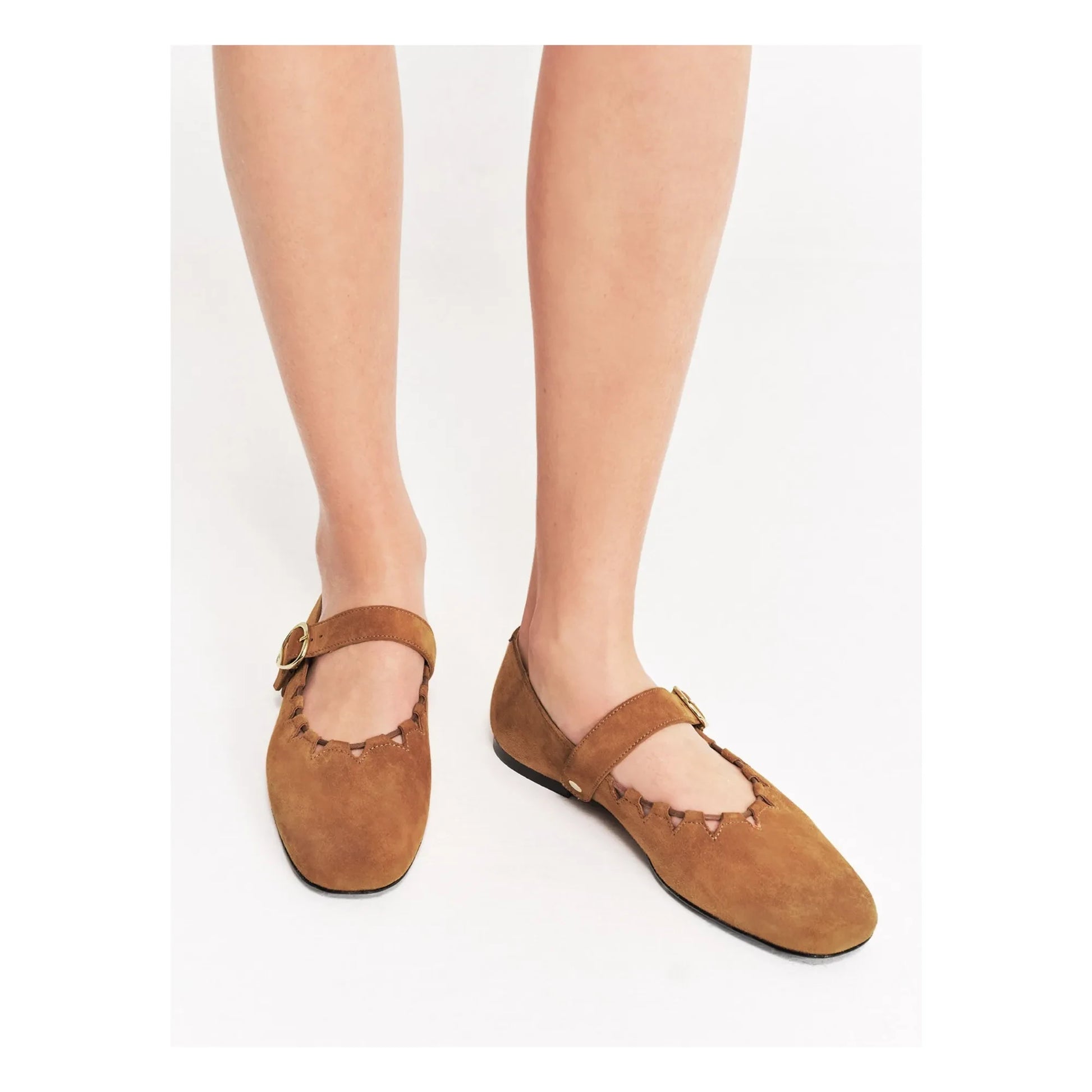 Socque Paris - Ballerinas Ginger Daim | Camel