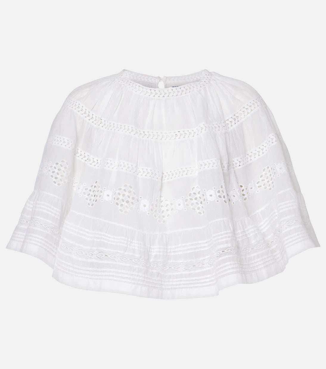 Marant Etoile - Dilama lace-trimmed cotton voile top