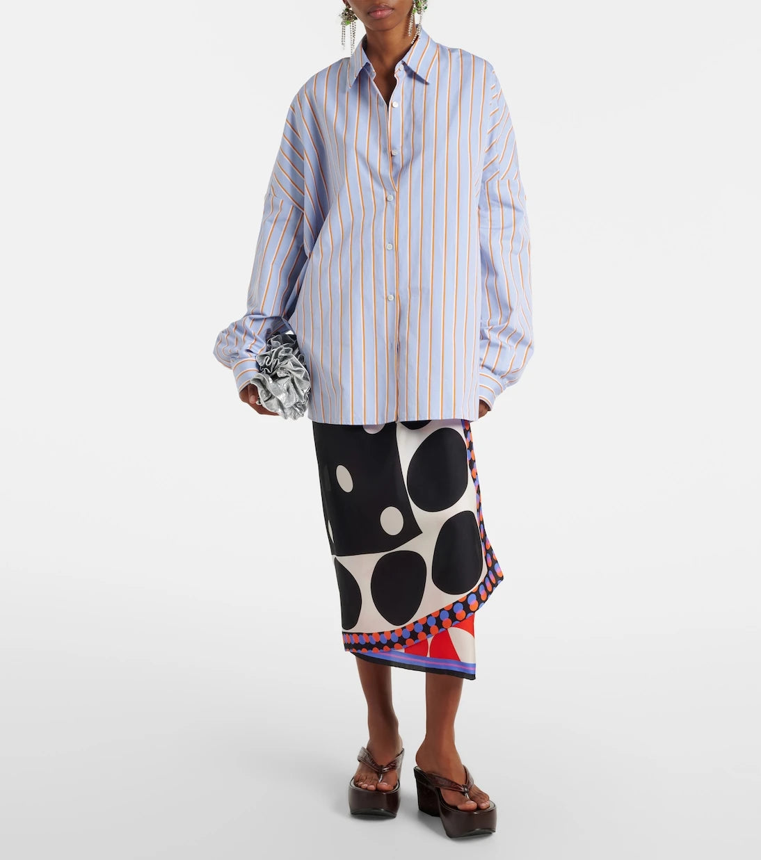 Dries Van Noten - Printed silk wrap skirt