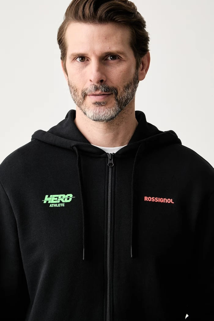 Rossignol erkek pamuklu fermuarlı kapüşonlu sweatshirt HERO