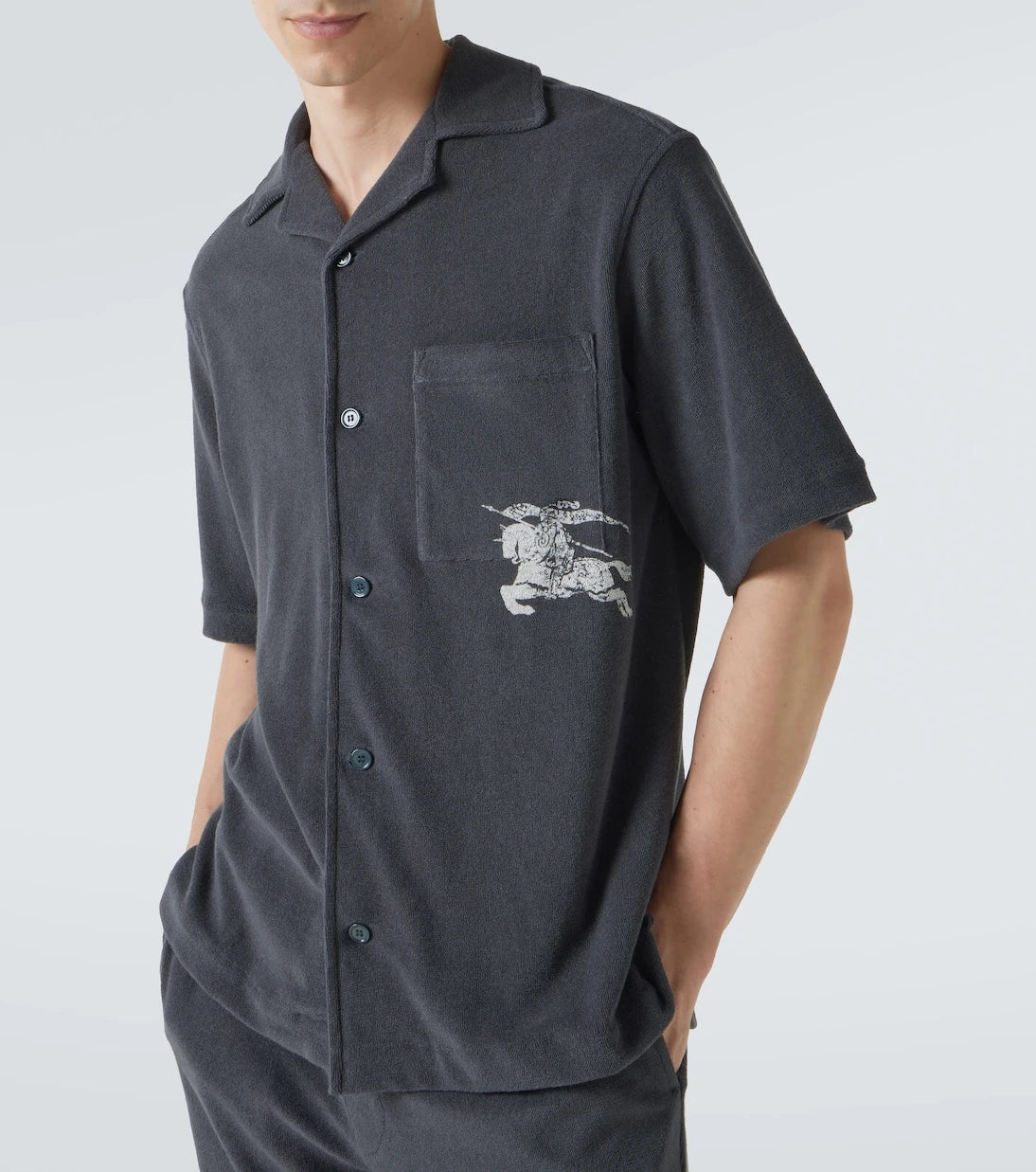 Burberry - EKD cotton terry bowling shirt