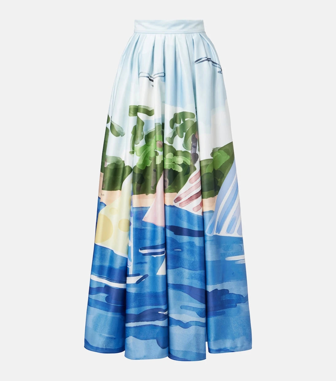 Leo Lin - Printed pleated maxi skirt