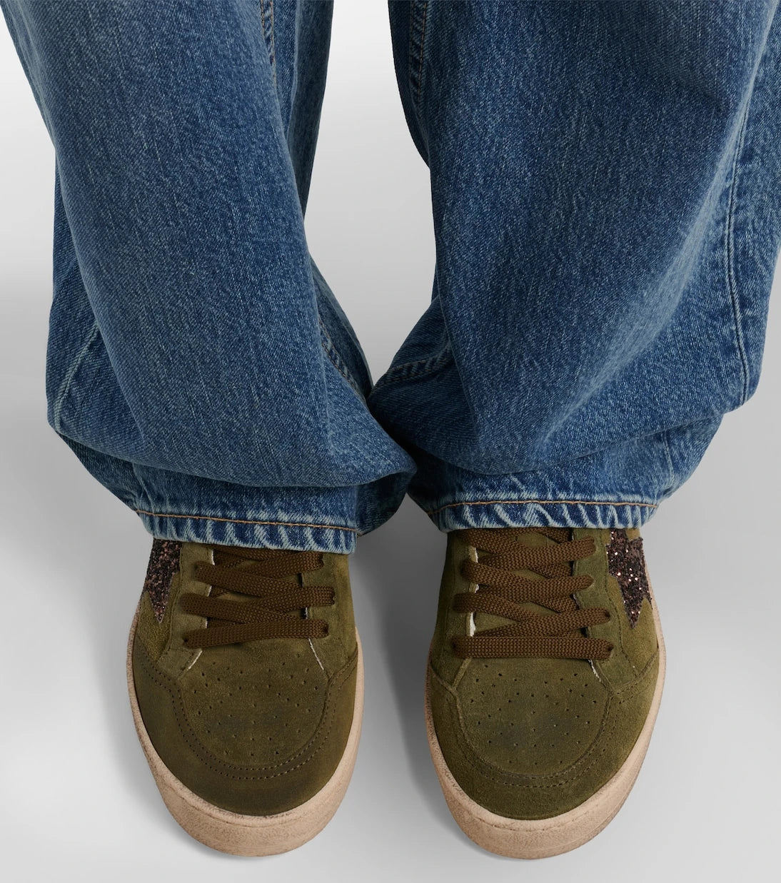 Golden Goose - Ball Star glitter suede sneakers