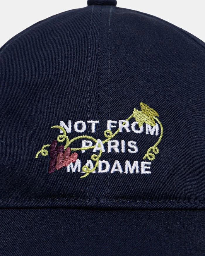 Drôle de Monsieur Pamuk Erkek Siperlikli Şapka Vine Embroidered Slogan