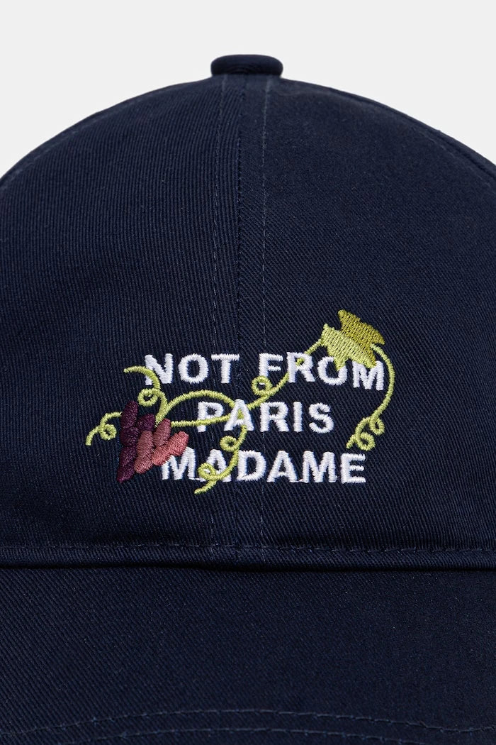 Drôle de Monsieur Pamuk Erkek Siperlikli Şapka Vine Embroidered Slogan