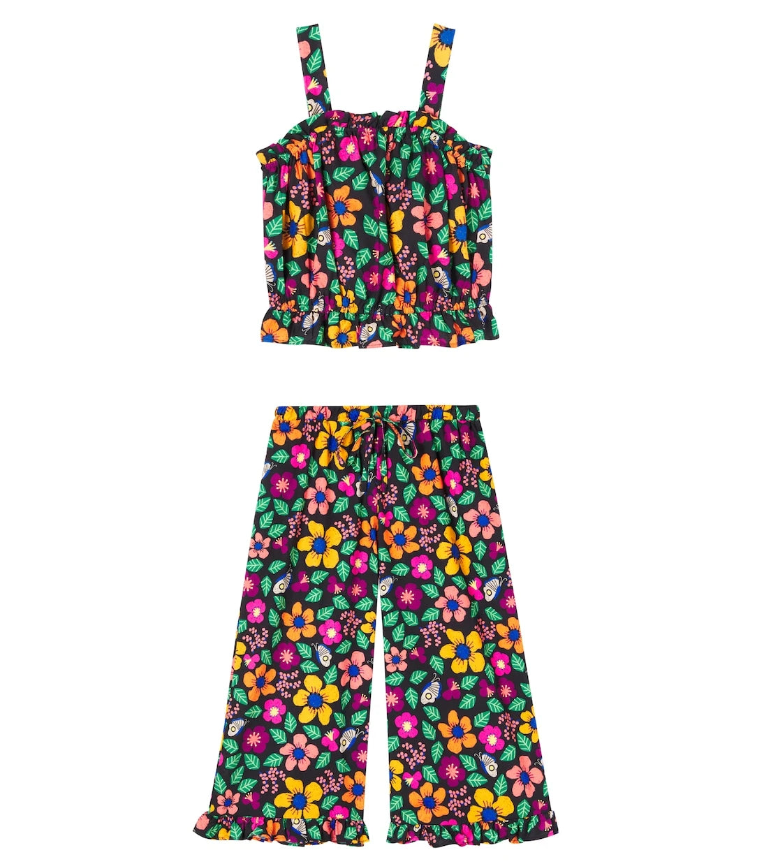Fábula - Frescor floral cotton top and pants set