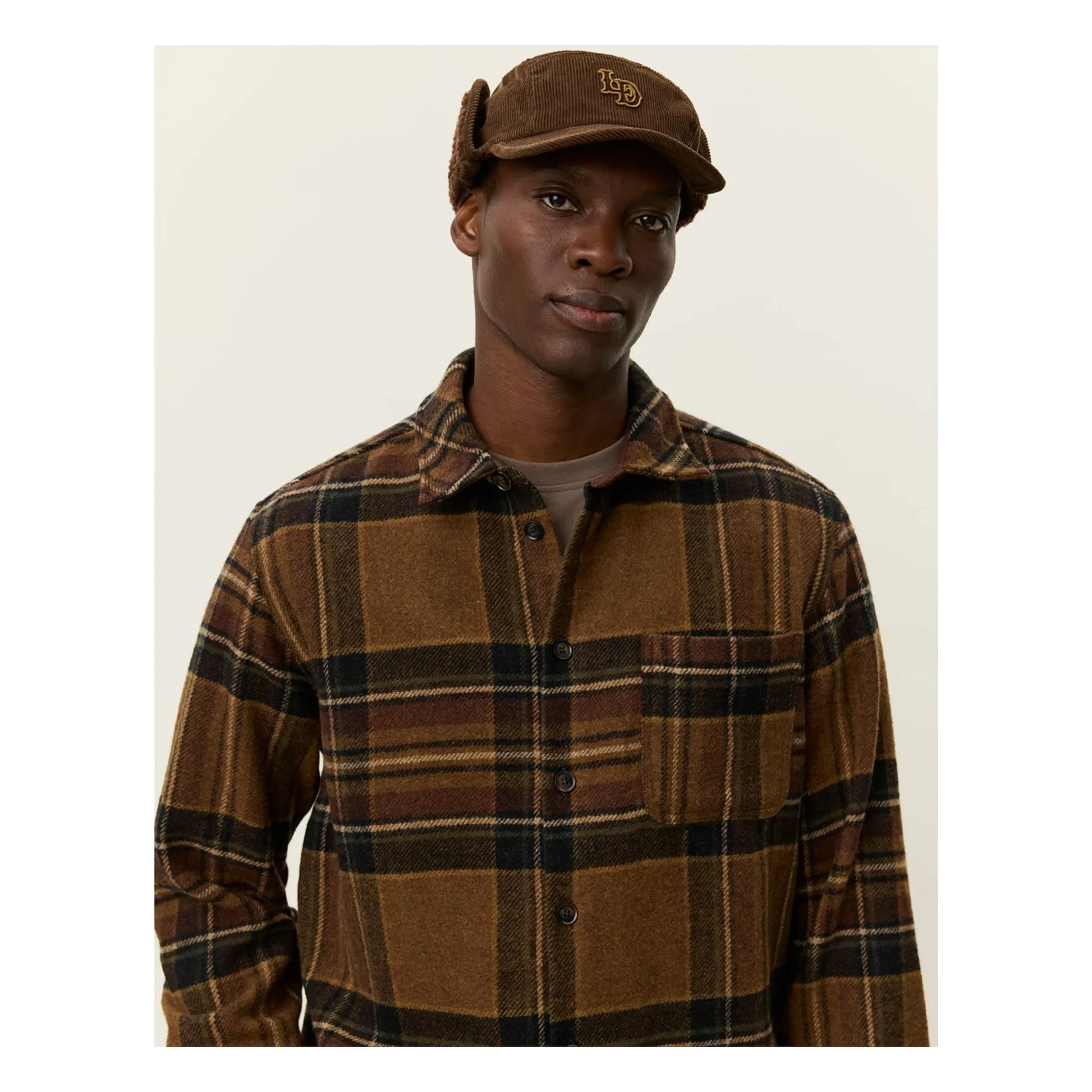 Les Deux - Kaleb Carreaux Wool Overshirt | Brown