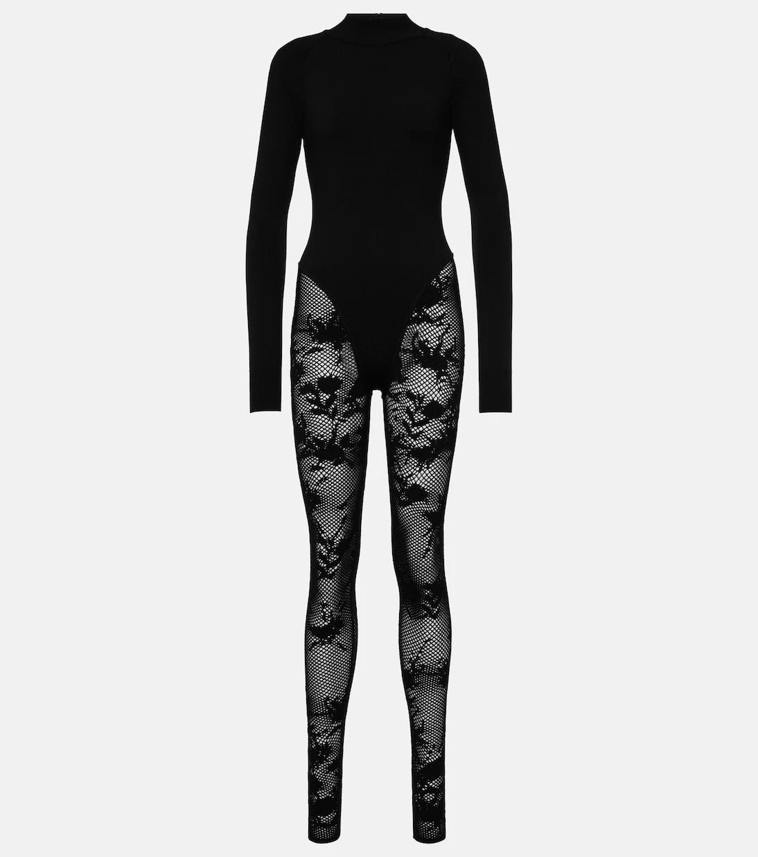Alaïa - High-neck wool-blend catsuit