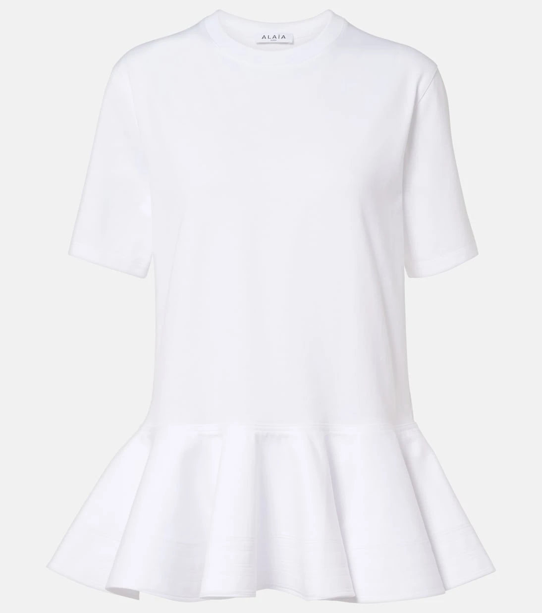 Alaïa - Peplum cotton jersey T-shirt