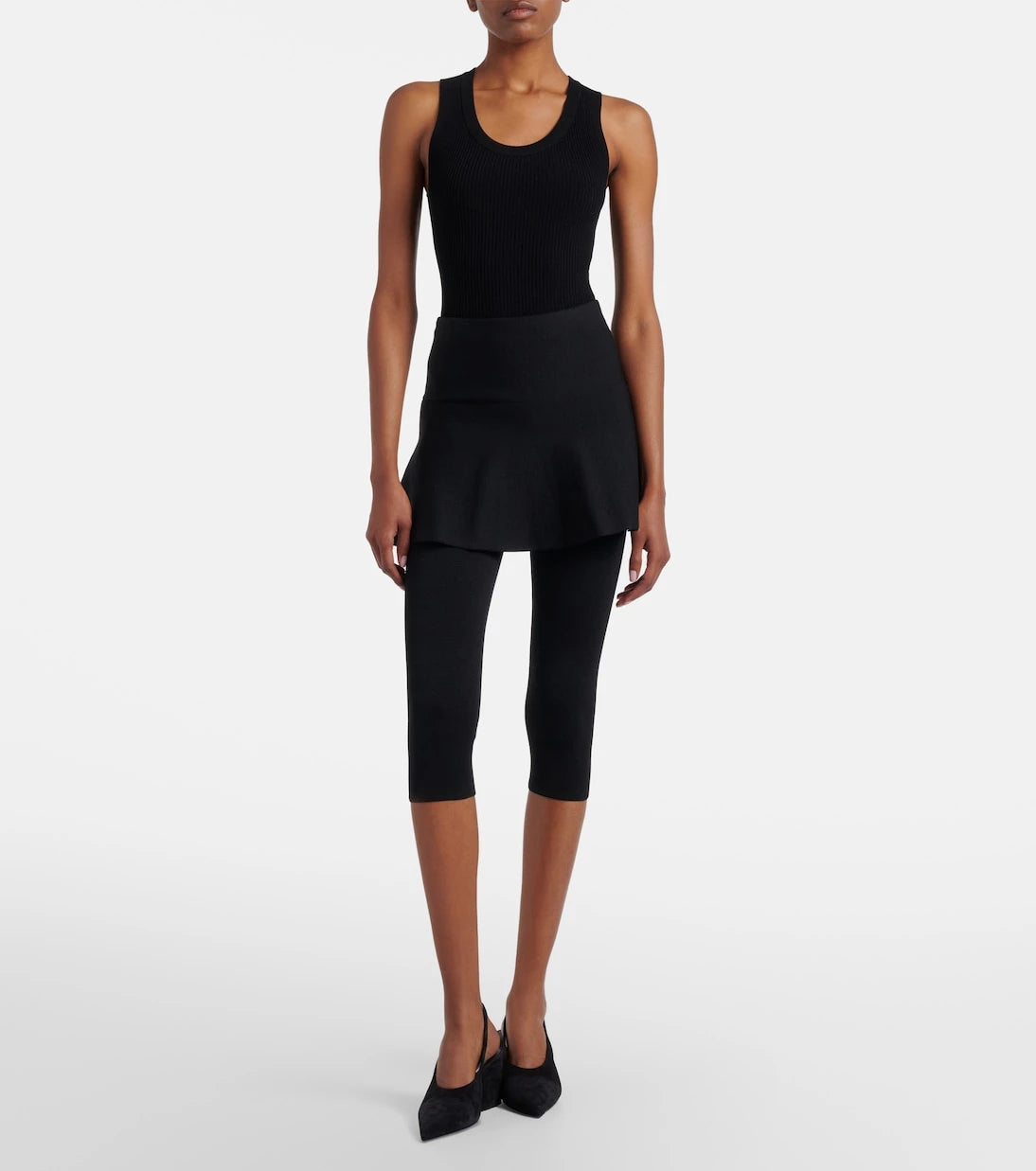 Alaïa - Cropped peplum leggings