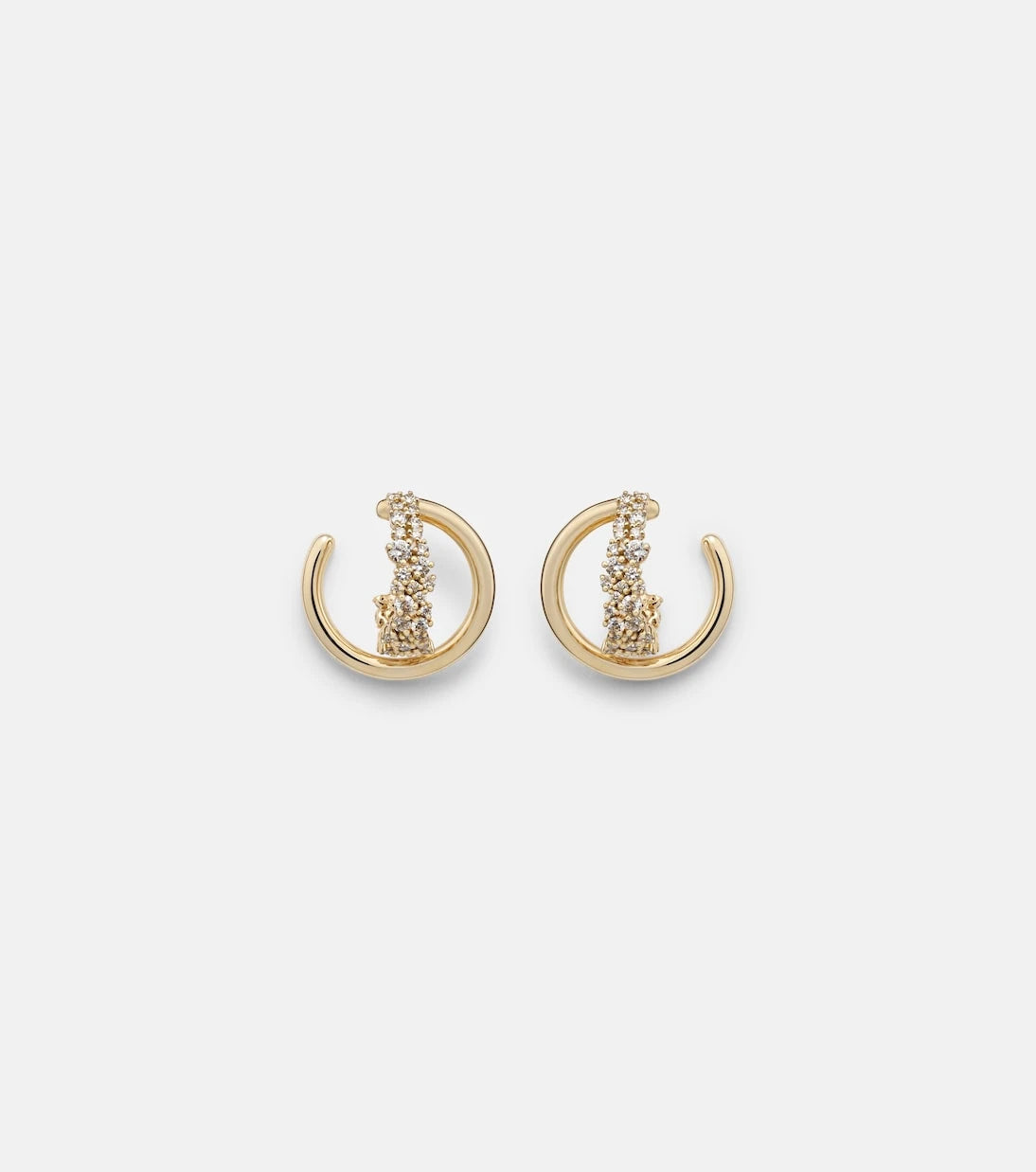 Ananya - Scatter Double 18kt gold earrings with diamonds