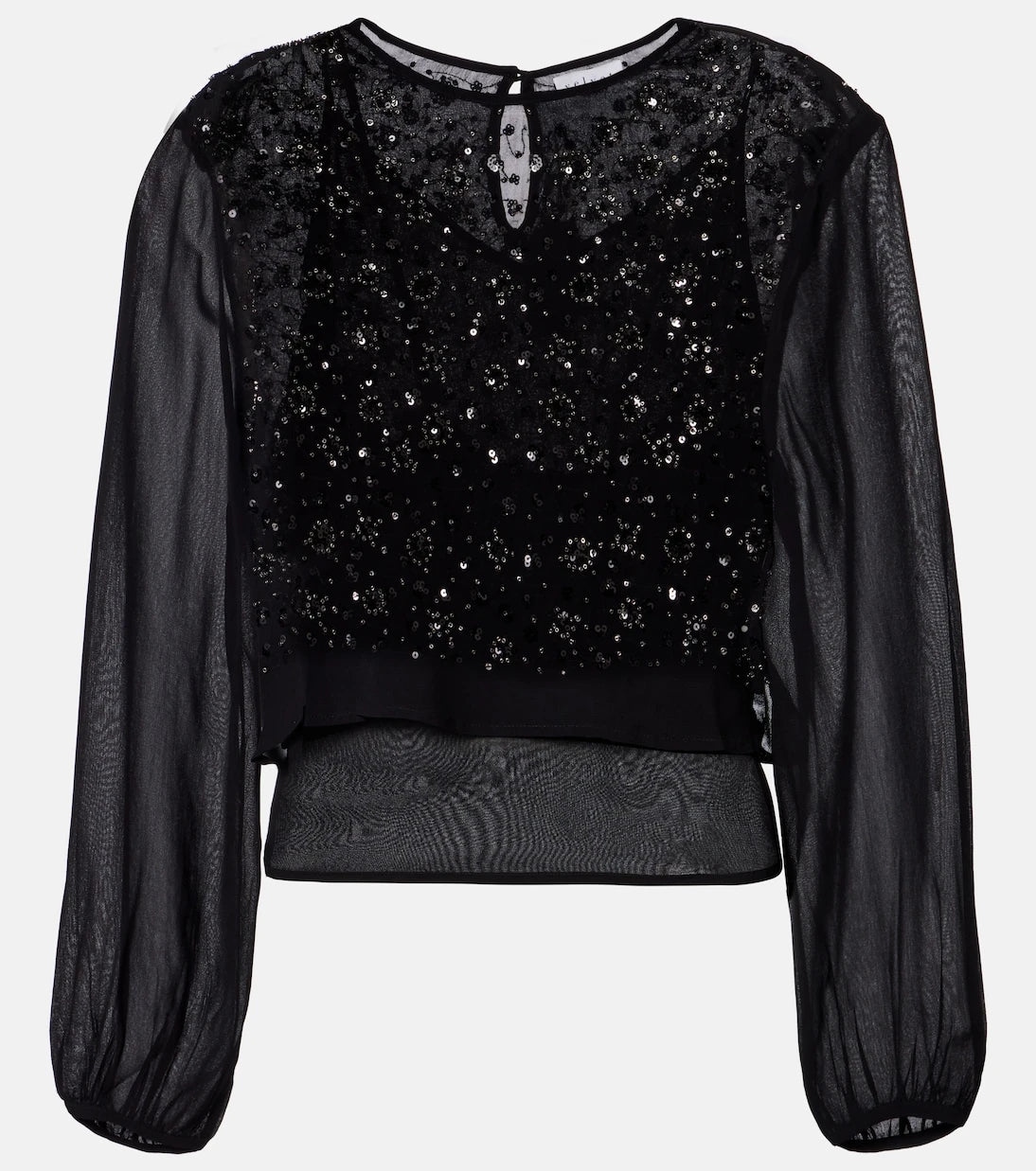 Velvet - Marlowe sequinned sheer top