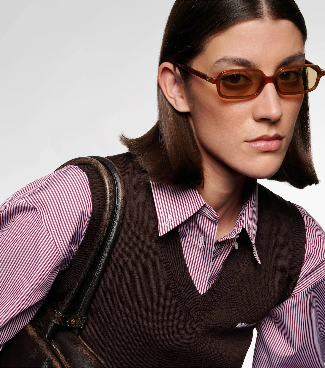 Miu Miu - Logo rectangular sunglasses