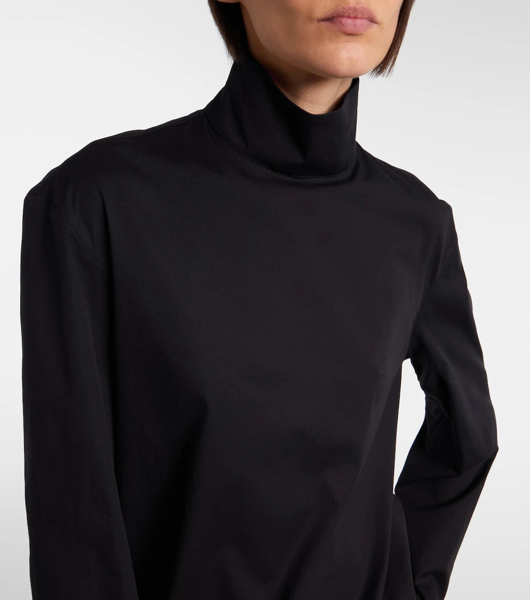 Gucci - Cotton-blend poplin turtleneck top