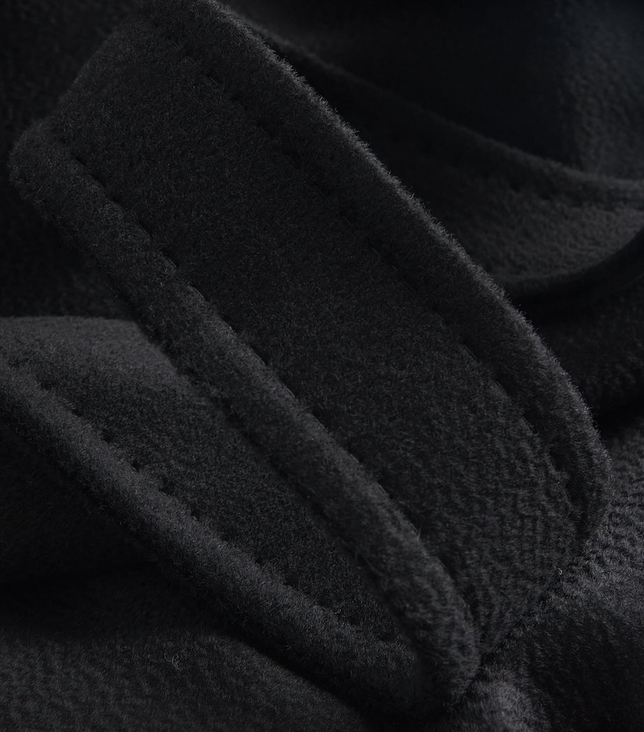 Black Camel Hair Belted Coat