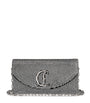 Black Loubi54 Leather Rhinestone Clutch Bag