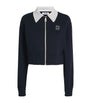 Sandro Paris Blue Cropped Dual-Tone Sweatshirt